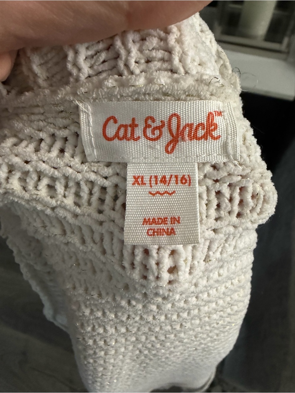Cat & Jack Cream Open-Front Cozy Knit Cardigan - Picture 5 of 5